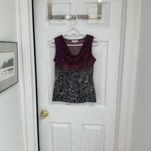 Calvin Klein Red and Black Patterned Tank Top